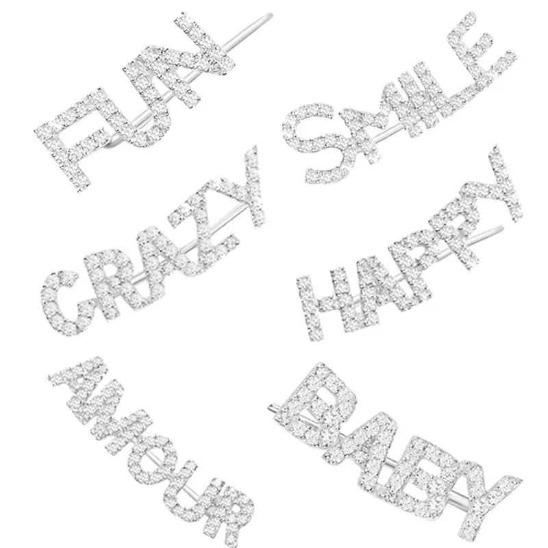 

JEM original 925 sterling silver APM earrings fashion accessories full diamond letter series high quality earring free shipping