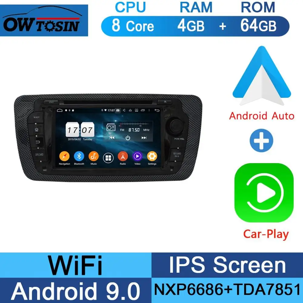 " ips 8 Core 4G+ 64G Android 9,0 автомобильный dvd-плеер для Seat Ibiza 2009 2010 2011 2012 2013 gps навигация радио DSP попугай BT - Цвет: 64G CarPlay Android