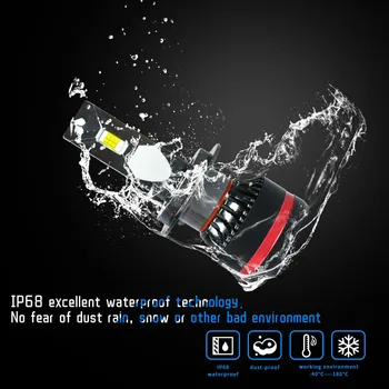 

6500K 11000Lm Car LED Headlight Bulbs H4 H7 HB4 H1 H11 H3 HB3 All in one design fully aluminum housing Dual ball bearing fan