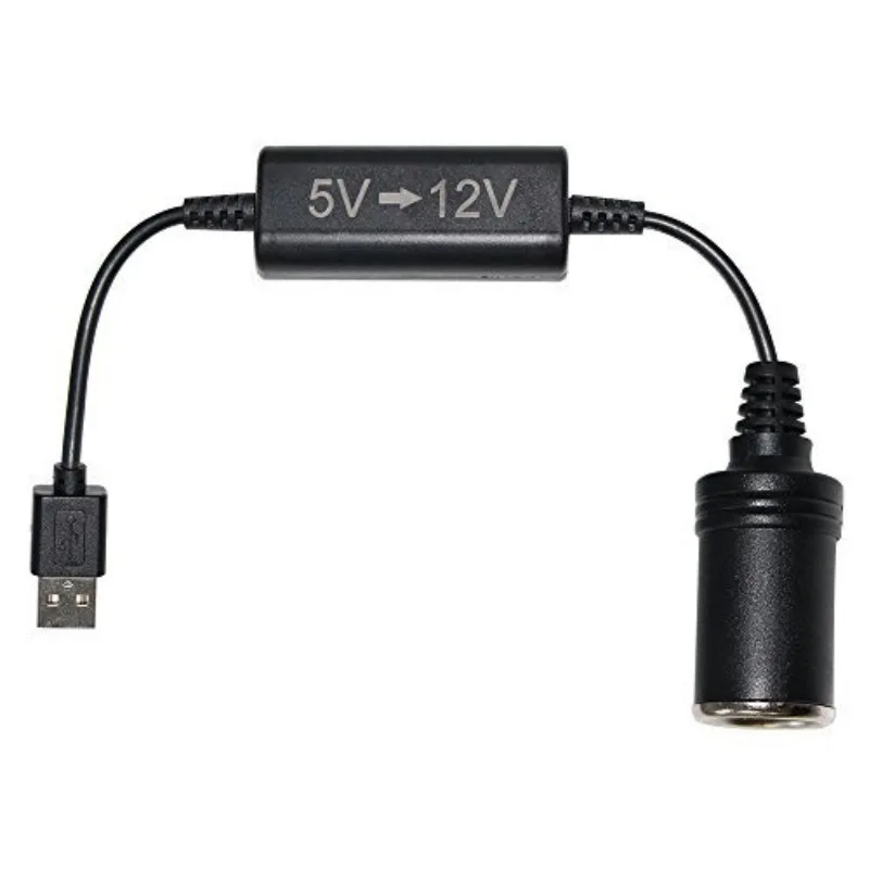 

5V to 12V Automobile Adapter Cable USB 12V Vehicle Car Cigarette Lighter Socket Connection Boost Power Supply