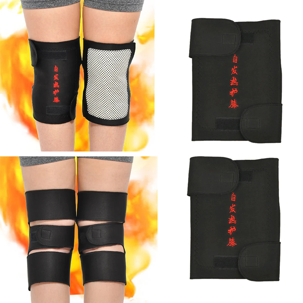 1Pair Tourmaline Kneepads Self Heating Therapy Leggings Belt Magnetic Braces Knee Support Tourmaline Leggings Brace Belts 3
