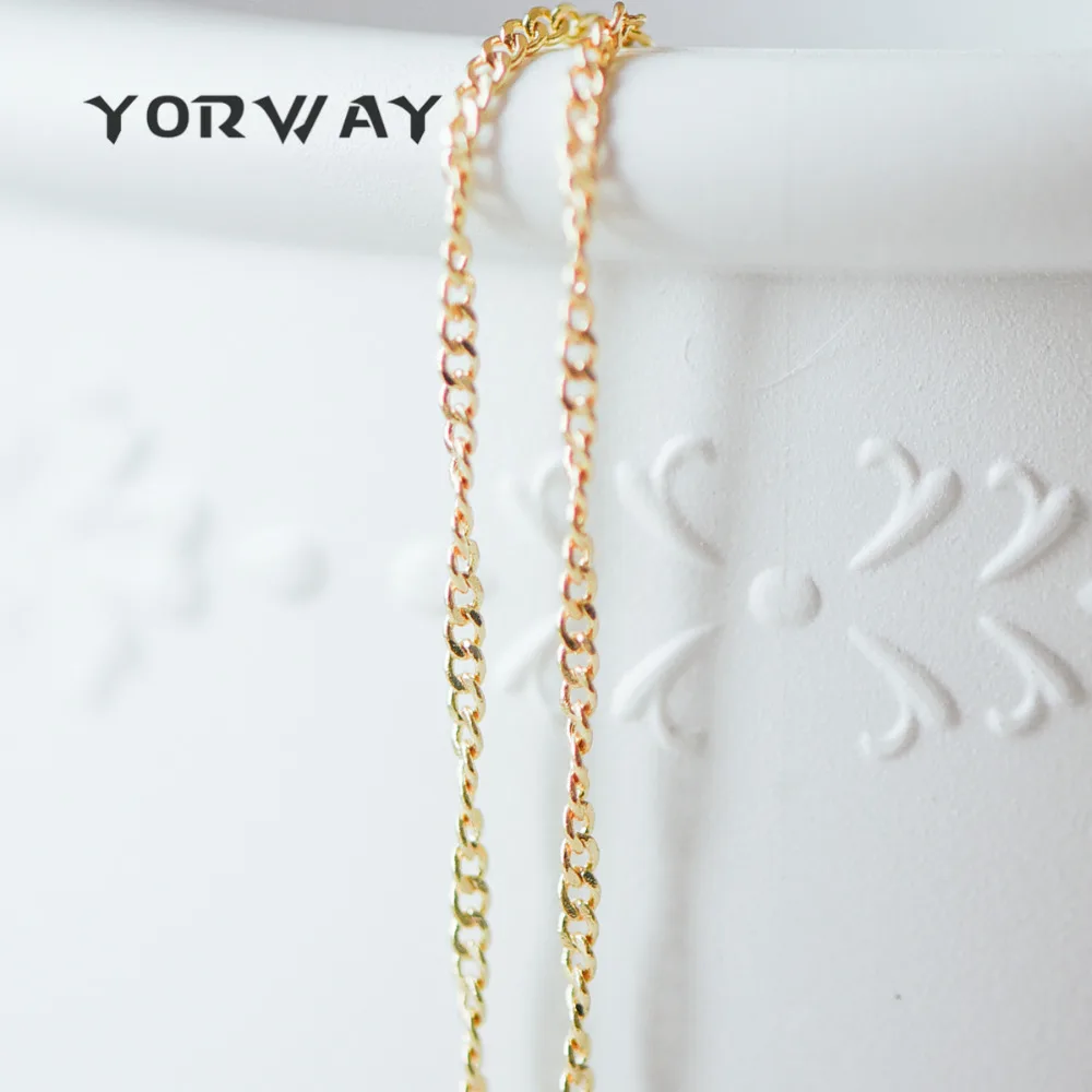 1 meter, Gold plated Brass Twist Chains 1.5mm Thin, Lead Nickel Free (LK 149)/ 1 Meter=3.3 ft
