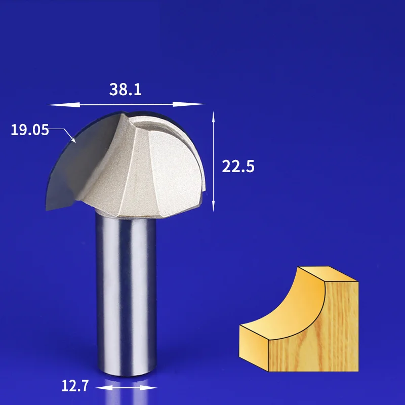 6,35 мм и 12,7 мм-1 шт., твердый карбид cnc деревообрабатывающий вставной маршрутизатор бит, круглое дно Древесины Гравировальный фрезерный резак, MDF Концевая мельница - Длина режущей кромки: 12.7 x 38.1