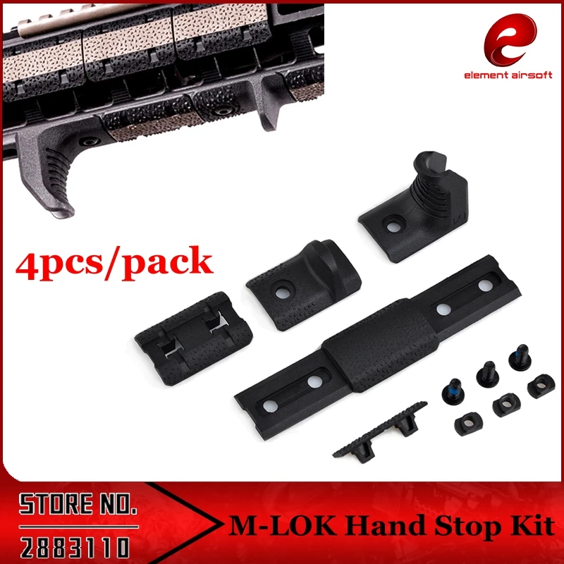 Element Airsoft MLOK Hand Stop Kit for M-LOK Attachment System 4 Pcs/set Fit Free Float Handguard eMag Pul Plastic Rail Cover BK | Спорт и