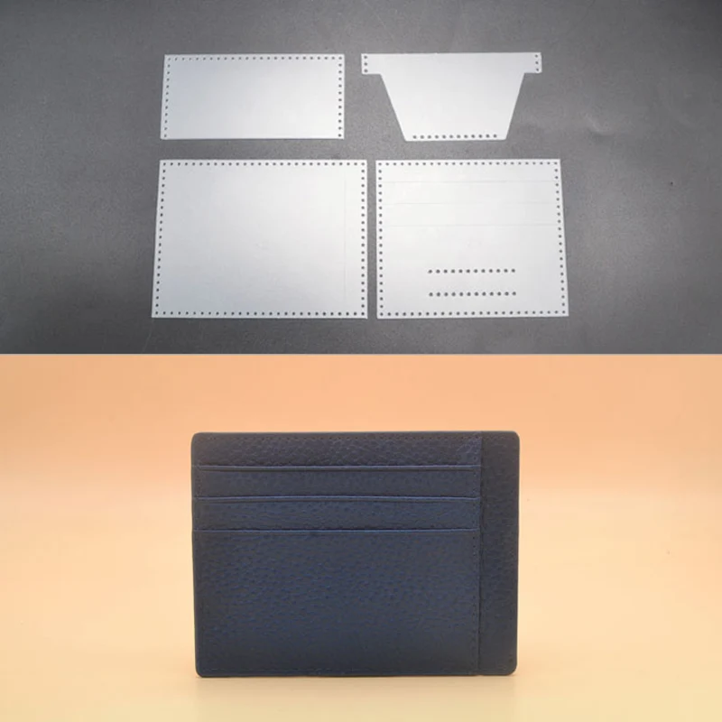 

pvc Stencil template DIY small card holder mini wallet sewing pattern Leathercraft tool set 11.2x8.4cm