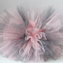 Милые юбки-пачки для малышей пышная балетная юбка-американка для танцев для девочек комплект из юбки-пачки с бантом из ленты и повязки на голову с цветком, Детская Праздничная фатиновая юбка