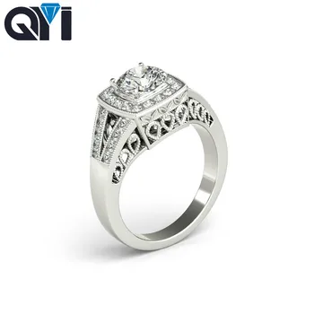 

QYI For Women 925 Sterling Silver 1.25 ct Cubic Zirconia Engagement Ring Simple Finger Ring Fashion Jewelry