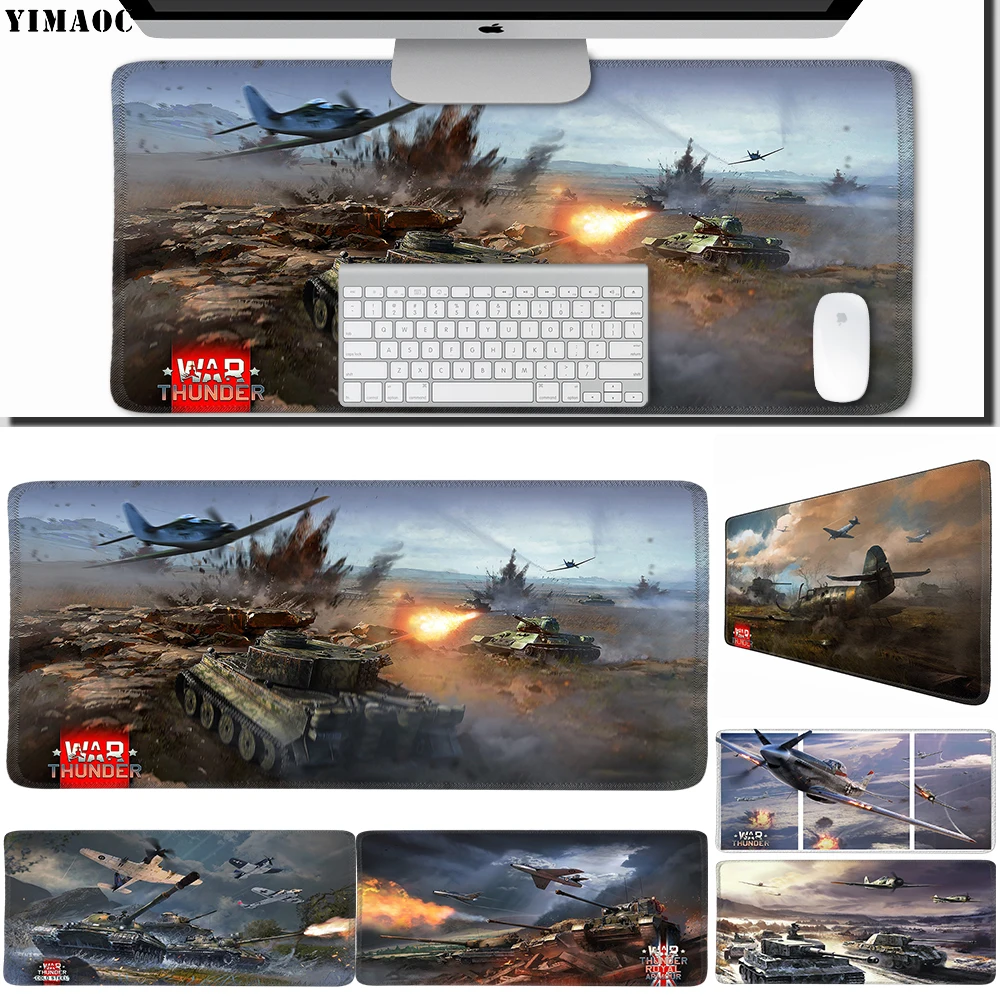 

YIMAOC 30*60 cm Large Mouse Pad Gamer Mousepad Rubber Gaming Desk Mat with Locking Edge War Thunder