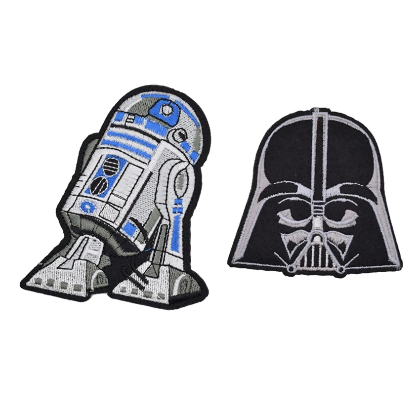 

2Pcs Robot Embroidered Iron On Force Awakens Patch Classic Movie Star Wars Fabric Patches Children DIY Clothing Accessories