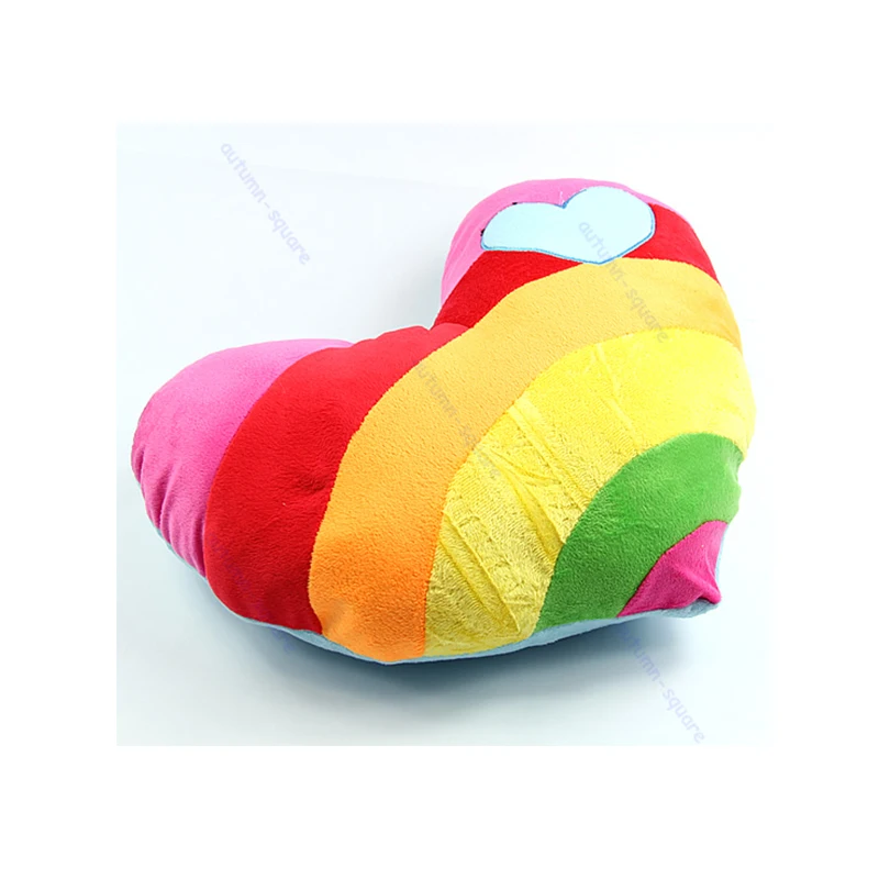 Hot New Heart Pillow Lovely Soft Stuffed Plush Cushion Nap Rainbow Love
