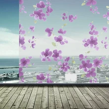 См 60*200 см Съемный ПВХ цветок Privacy декоративные оконные плёнки сзади клей матовый окна наклейка на стекло для ванной домашний декор Sticke