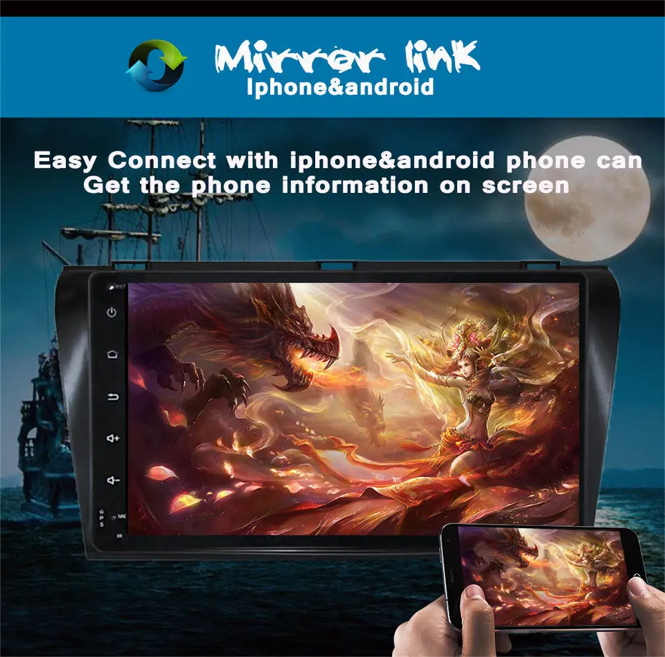 Автомобильный DVD проигрыватель 2 DIN Android 10 0 6 ГБ ОЗУ для Mazda3 2004 2009 мультимедийный Mazda