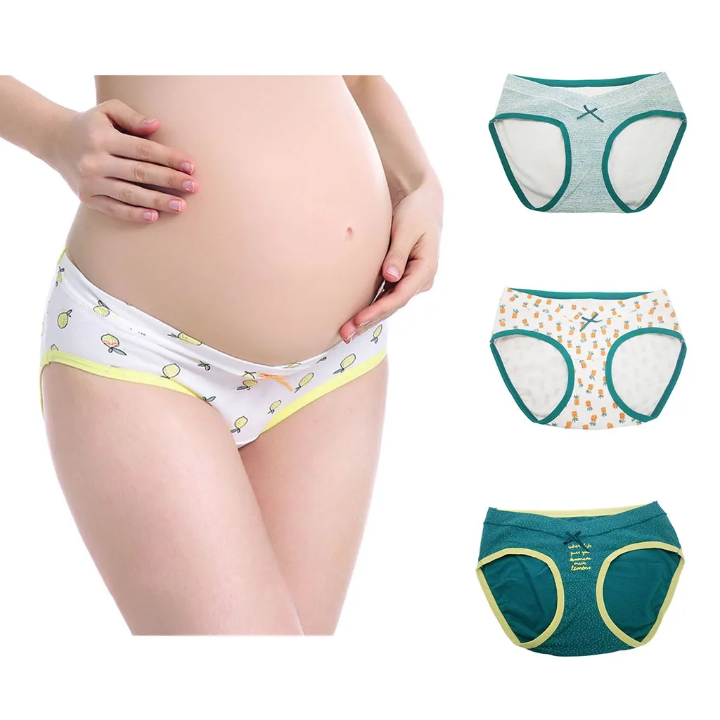 

Pregnant women's Low-Waist panties cotton briefs Women Maternity Pregnant V-Shaped Low Waist Pettipant Soft Bow Knot Underpants