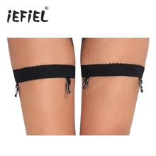 IEFiEL 1 пара черные женские противоскользящие ремни высокой подвязки для чулок прищепка для носков застежка на подтяжках с зажимами для костюмов Вечерние