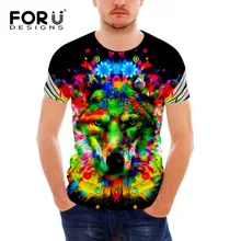 FORUDESIGNS/Спортивная футболка для мужчин, крутой волк, принт животных, Беговая футболка, мужская спортивная одежда для тренажерного зала, одежда для фитнеса