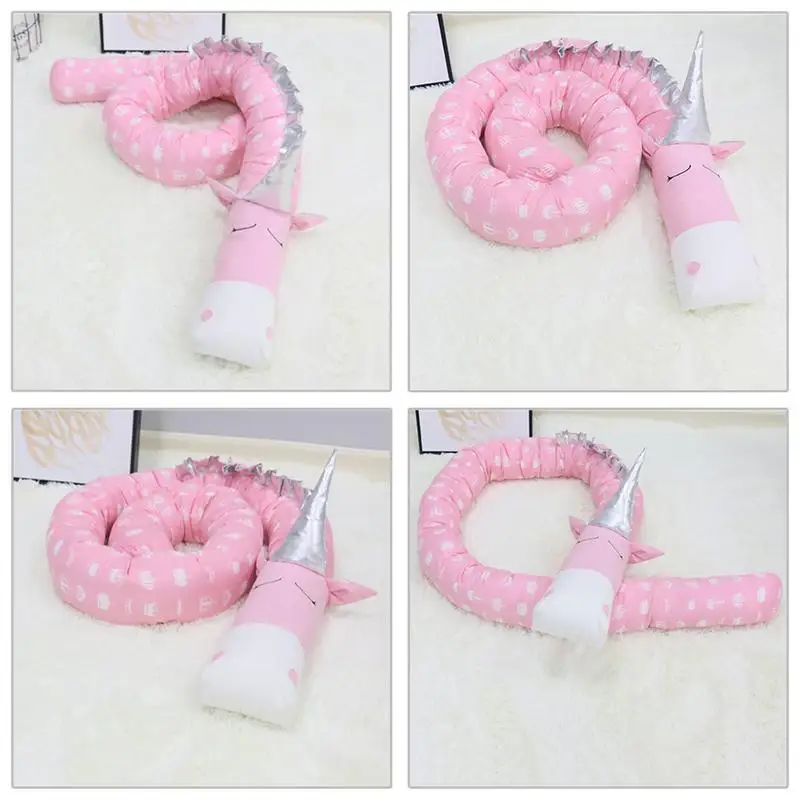 

Around Protector Pillow Baby Bed Pink Horse Shaped Crib Bumper Safe Anti-Crash Bed Barrier Crib Cushion Infant Room Decor