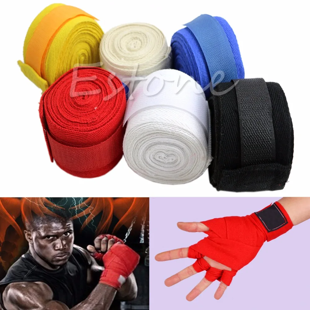 Hot 1 Pair Boxing Hand Wraps Boxing Bandages Wrist Protecting Fist