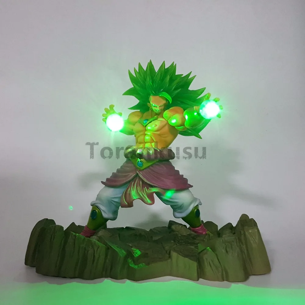 Dragon Ball Z Broly Super Saiyan мощное светодиодное освещение Kamehameha аниме Dragon Ball Z DBZ Broly Коллекционная модель игрушечная Статуэтка