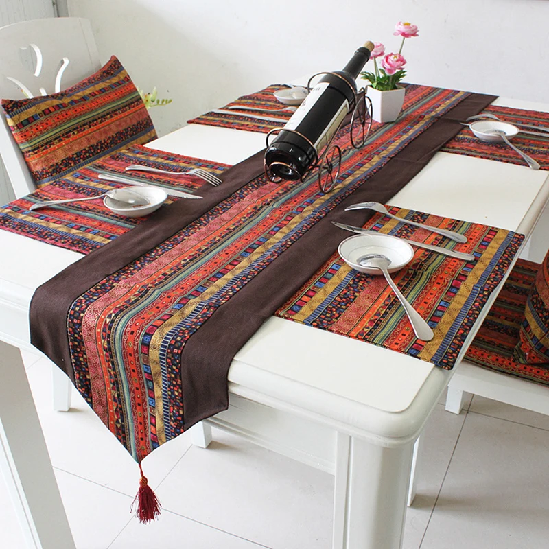 

Mediterranean cotton and linen cloth decorative cloth table cloth hotel bed flag