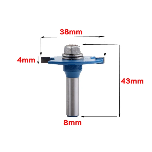 8 мм хвостовик T тип Бисквитное соединение слот резак соединение/долбежные фрезы 3 мм 4 мм Высота Резак деревообработка - Длина режущей кромки: 8mm X 4mm