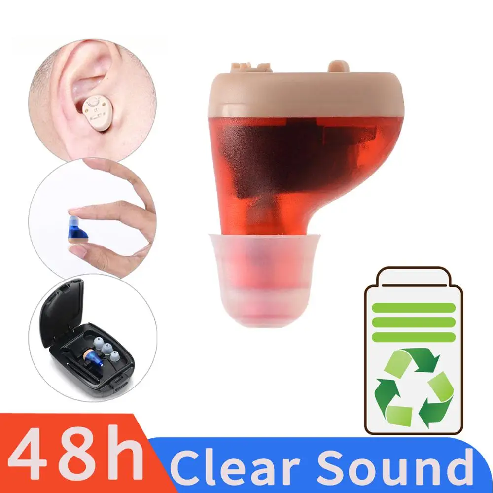 

Rechargeable Mini Hearing Aid Invisible digital Hearing Aid Clear Sound Amplifier Adjustable Portable Headphones hearing device