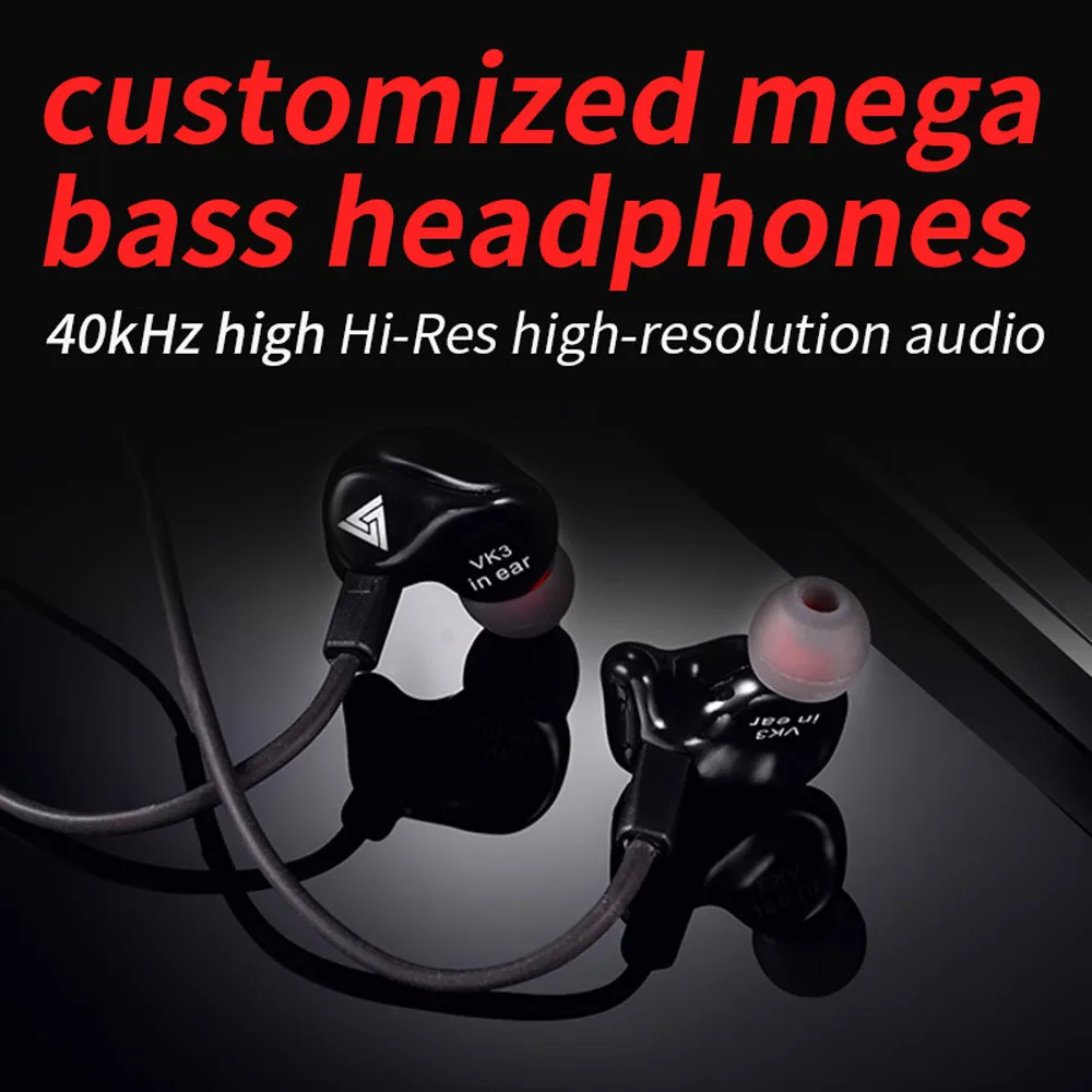HiFi наушники металлические наушники шумоподавление QKZ VK3 наушники с микрофоном наушники-вкладыши стерео наушники fone de ouvido