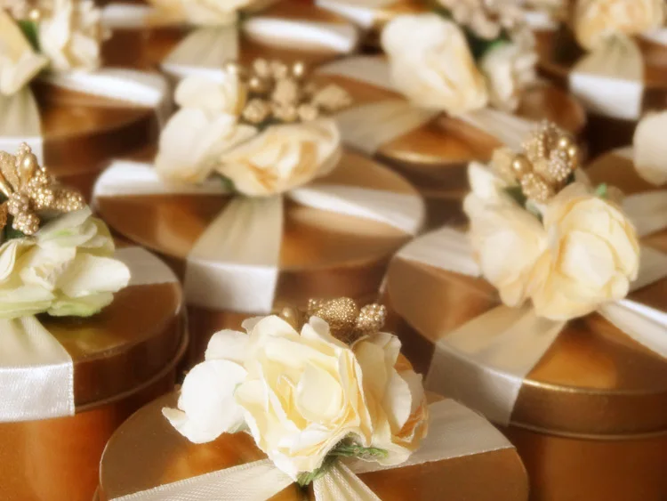 100 шт./партия золото партии gunst dozen met champagne bloemen