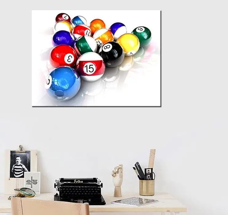 Pub Game Sport Colourful Wall Art Large Poster Canvas Pictures Pool Balls
