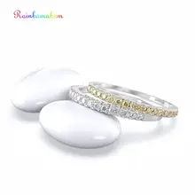 Rainbamabom высокое качество, 925 пробы Серебряное цитриновое кольцо с драгоценным камнем для свадьбы, помолвки, хорошее ювелирное изделие,, Прямая поставка