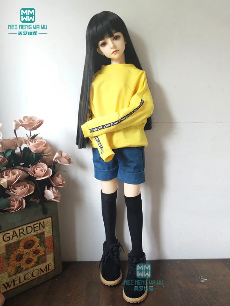 BJD кукольная одежда кулак 60 м 1/3 BJD SD DD кукла модная красная Повседневная Толстовка и джинсовые шорты