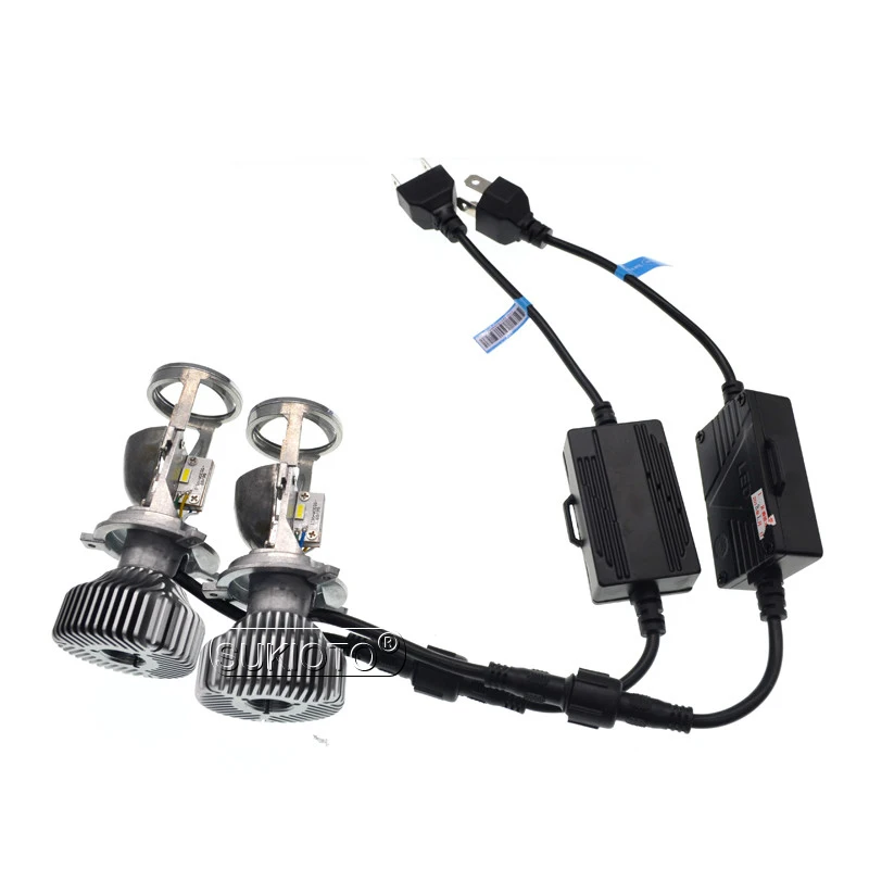 SUKIOTO 12V 24V H4 mini LED Lens hi-lo projector lens H4 LED headlight 5500K White high low Car lights Styling lifetime warranty (1)