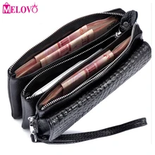 MELOVO, 3 слоя, большая емкость, Сумки из натуральной кожи, клатч, браслет, сумка, сумки, кошельки для монет OP709