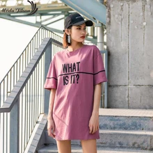 Moda jihan новые женские длинные футболки женские шикарные повседневные топы с принтом уличные футболки Летние крутые футболки уличные хлопковые футболки с коротким рукавом