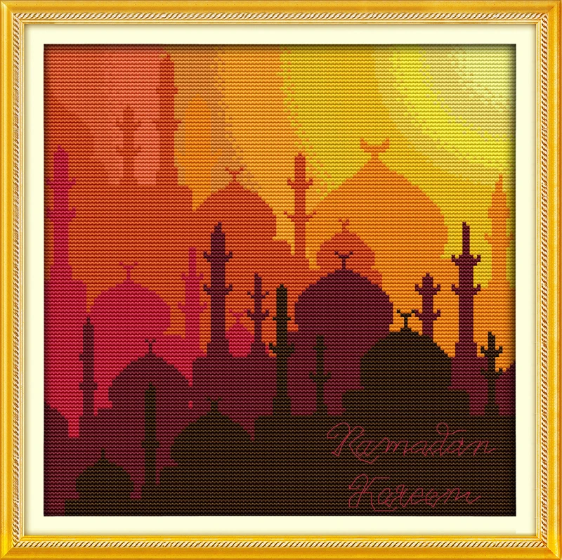 

The Muslim holy month of Ramadan (2) , counted printed 14CT 11CT Cross Stitch kits,embroidery needlework Sets Home Decor