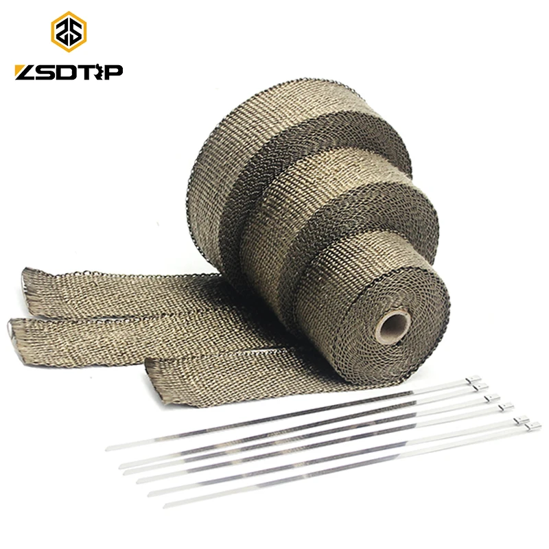 ZSDTRP 2 &quotx 50&quot Выхлопная Тепловая пленка титановая/черная выхлопная труба для