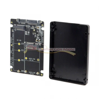 

2 in 1 SATA 3.0 to Combo M.2 NGFF B-key & mSATA SSD Converter Case Enclosure Adapter for B-key or B/M-key socket NGFF SSD