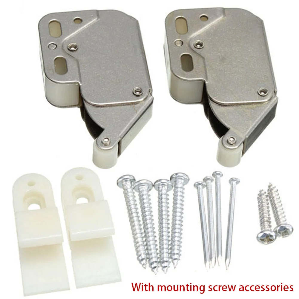 

2PCS Caravan Cupboard Latch Lock Cabinet Loaded Boat Tip Mini Door Self-locking Catch Spring