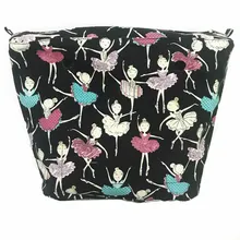 Внутренняя сумка классического размера для obag с красными цветочными вставками и внутренними ручками для obag большого размера