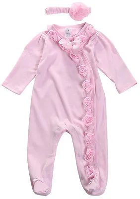 

2016 New Cute 3 6 9 Months Baby Romper Jumpsuit Pajamas Baby Girls Outfit Clothes Pink Creepers Coveralls Baby Girl Clothes
