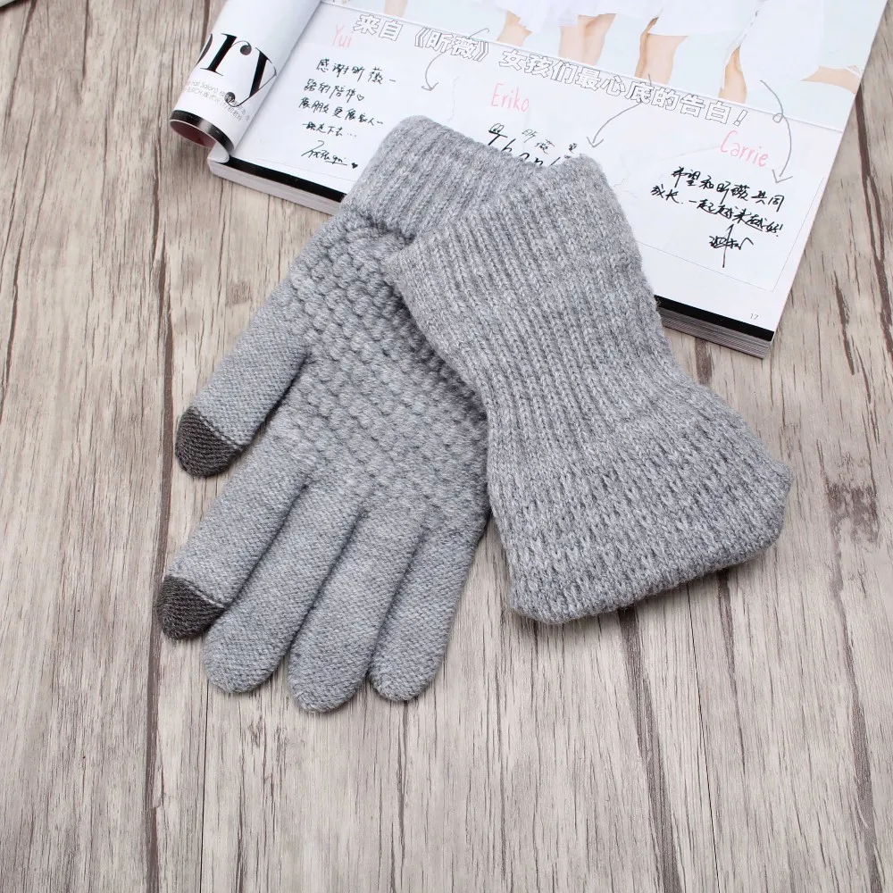 C MISM осенние и зимние теплые женские перчатки ручной работы, вязаные шерстяные варежки для девочки, Перчатки для фитнеса, простые детские перчатки