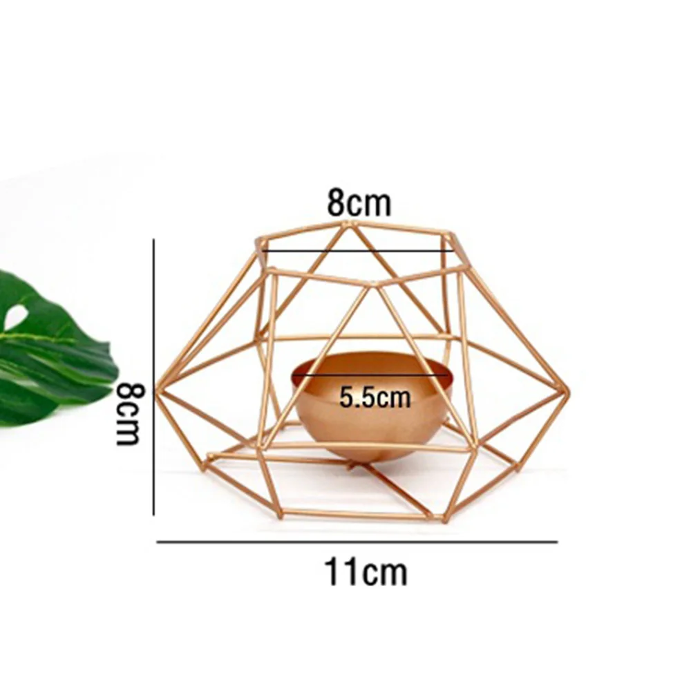 Геометрические железные подсвечники, настенные подсвечники, украшения, бра, соответствующие подсвечники, стальные минималистичные Свадебные украшения - Цвет: big