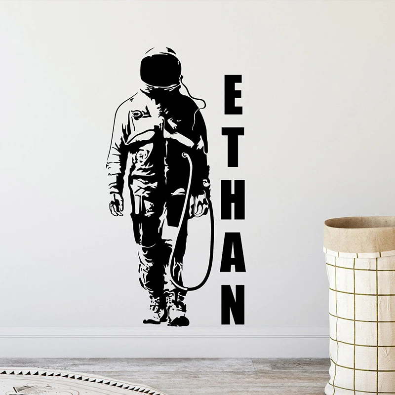 

Personalized Astronaut Wall Decal Spaceman Custom Name Sign Space Decor Vinyl Sticker Boy Room Print Playroom Nursery A1-062