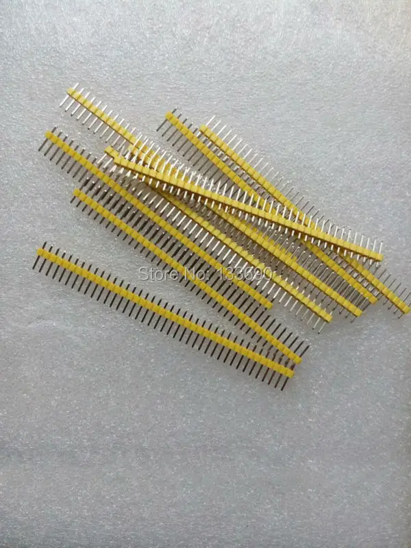 

10pcs/lot Good quality 2.54mm 1X40 Single Row yellow Male Pin Header Strip