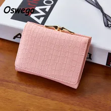 Crocodile Embossed Women Wallet Mini Three Folds PU Leather Hasp Coin Wallet Ladies Purse Female Coin Bags Clutch Billetera