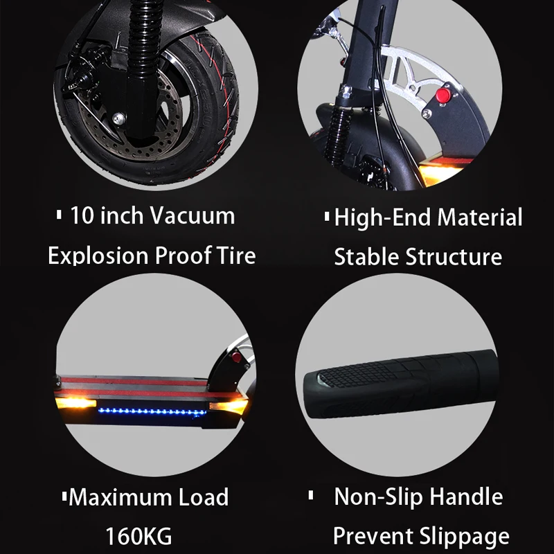 Cheap Long Distance 100km 48V 500w Electric Scooter 48V26AH 10inch Powerful Electric Skateboard Patinete Electrico Adulto E Scooter 3