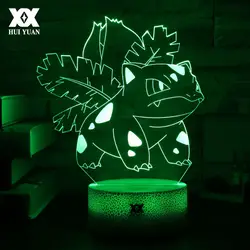 Новый Покемон 3D лампа ivysaur USB мультфильм ночник светодиодный холодный красочный декоративная настольная лампа Рождественский подарок для