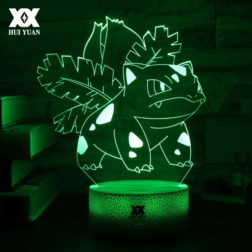 

New Pokemon 3D Lamp ivysaur USB Cartoon Night Light LED Cool Colorful Decorative Desk Lamp Child Christmas Gift Bedroom Lights