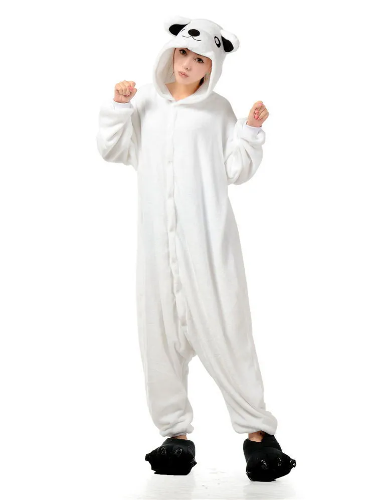 Взрослый зимний мультфильм животных мальчиков и девочек белый полярный медведь комбинезоны пижамы костюмы для косплея одежда для сна