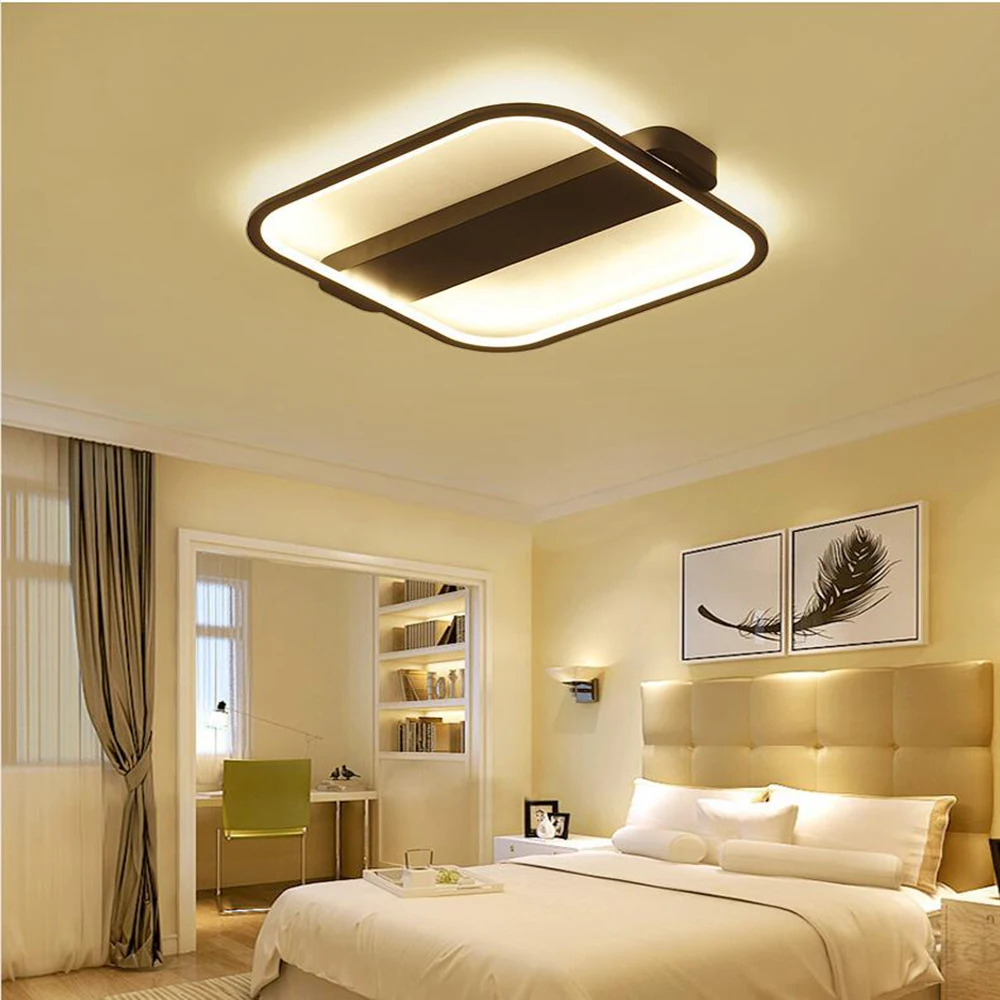 

FULOC Led Ceiling light Black/White LED Ceiling For Living Study Room Bedroom Aluminum Modern Led Ceiling