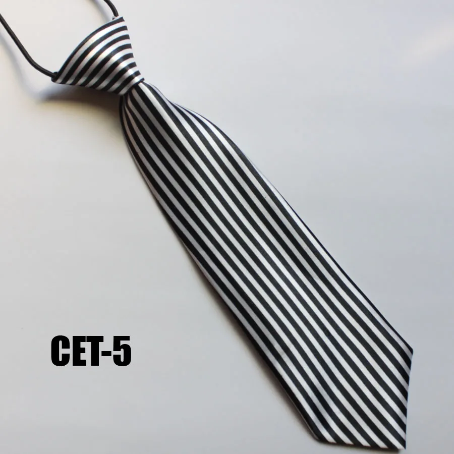 

Fashion 7cm Black Striped Neck Tie For Girls and Boys Slim Narrow Lazy Tie Easy To Pull Rope Neckwear European Style Wedding 04